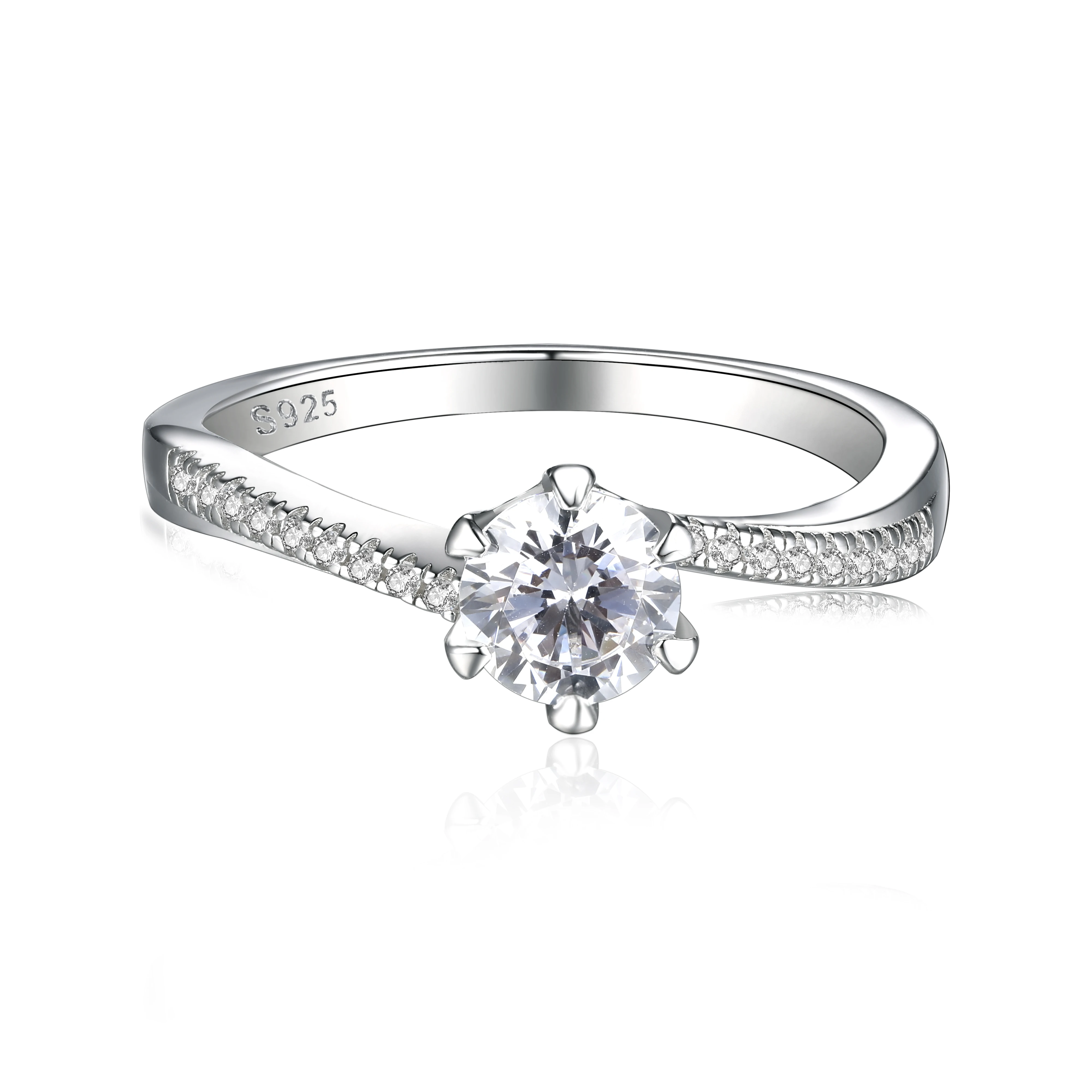 

Sunstar Classic Design Six Claw 925 Sterling Silver Jewelry Zircon Stone Rings for Weddings Engagements Wholesale