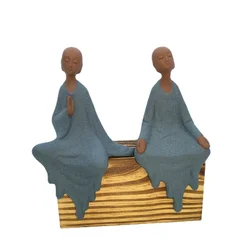 Purple Clay monk buddha sitting statues zen creative ornaments home decoration monk gift figurines tabletop handcrafts