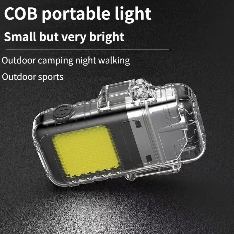 Night torch Style Multifunctional Men\'s Flashlight Arc Rechargeable Keychain Light Portable Work Light Cigarette Lighter