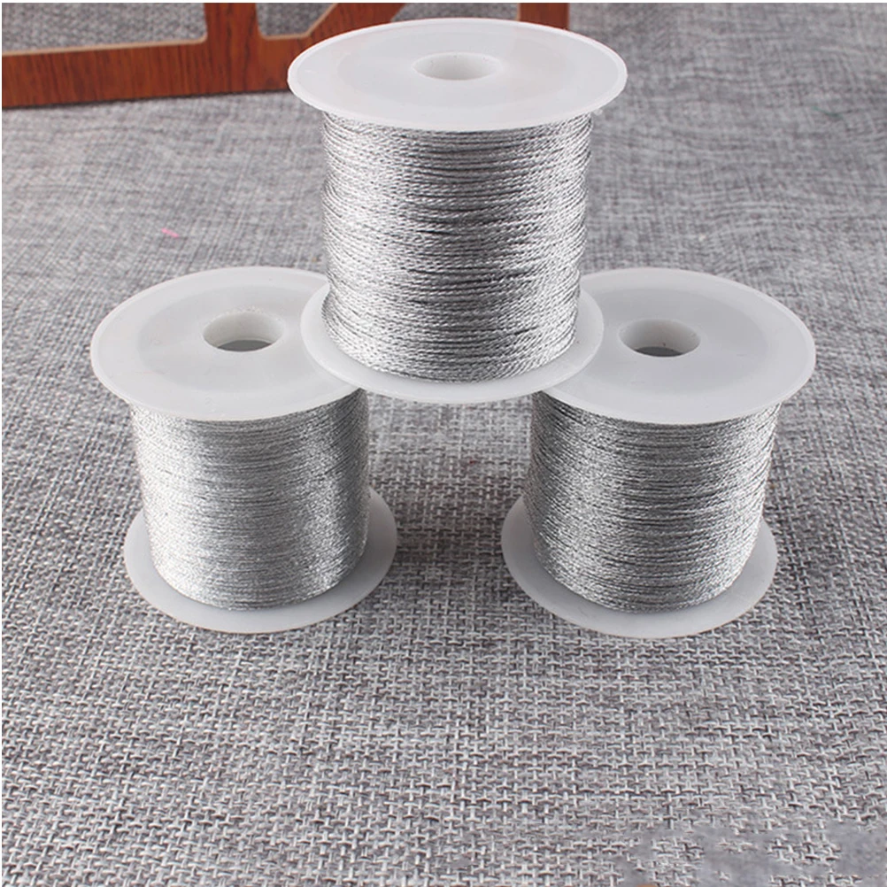 

3 Rolls Colorful Gold Silver Braided Rope Perfect Handicraft Gift Wrapping Porcelain Bundling Durable Knitting String Art