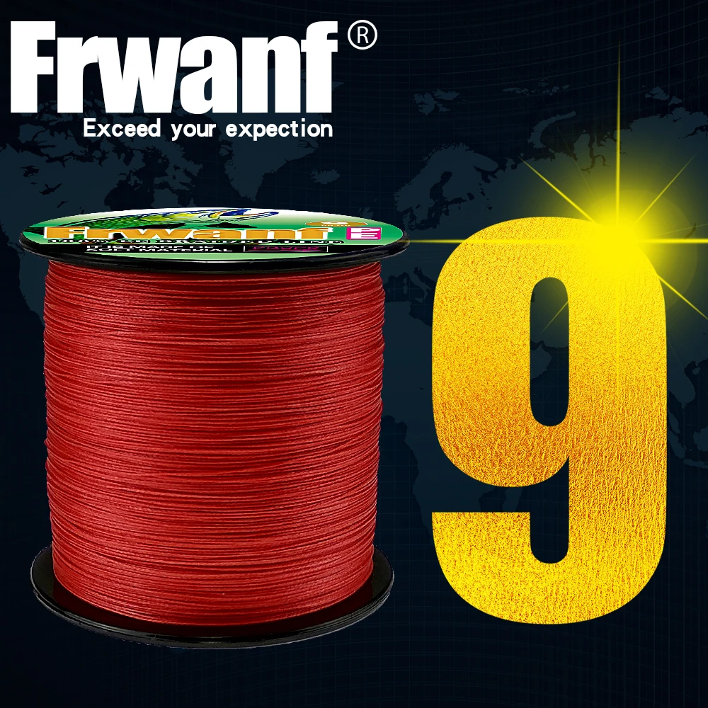 Frwanf 300M 9 Strands PE Braided Fishing Line Super Strong Strength Rope 9 weaves Multifilament Carp Fishing Line 15-310LBS rope