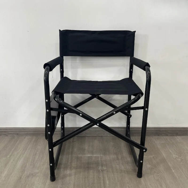 Portable outdoor black plus tablecloth folding chair, strong load-bearing outdoor training can be used as fishing stool