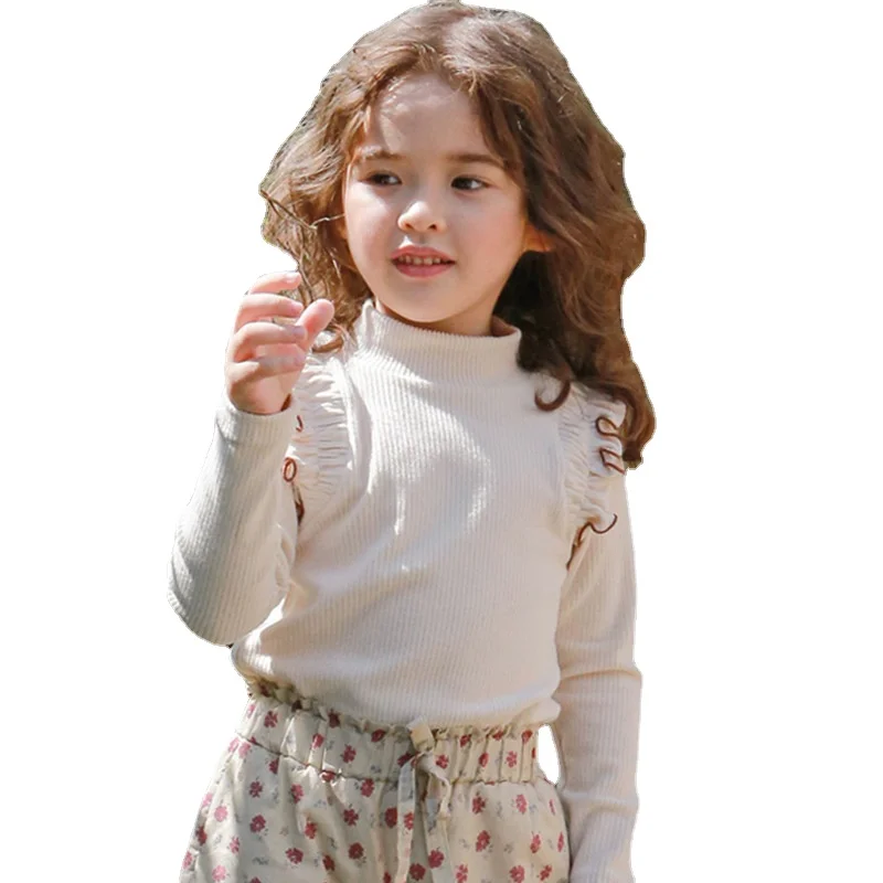 

Children's Half-High Collar Long-Sleeve T-Shirt Autumn Winter Girls Soft Skin-Friendly Bottoming Shirt Baby Kids Girl Tops CC071