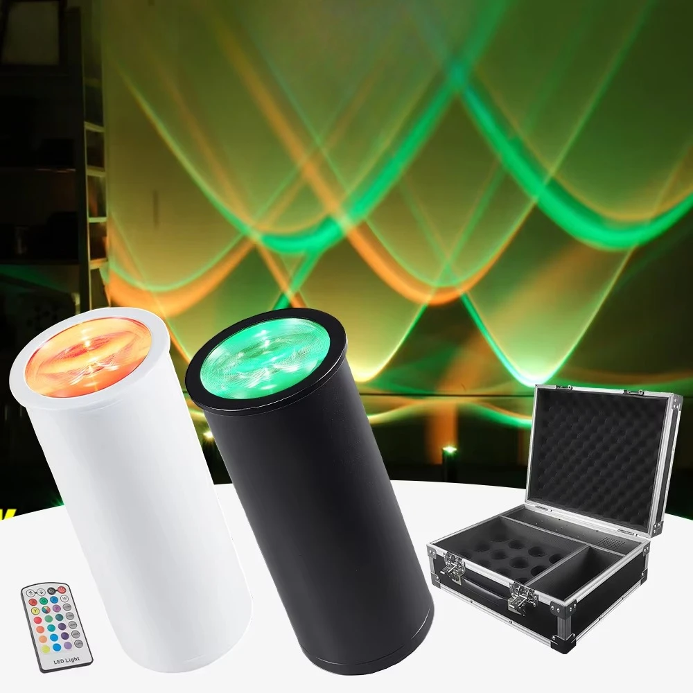 12pcs with Case 15W RGBWA UV 6in1 DMX LED Wireless Battery Powered Mini Uplight for DJ Stage Light