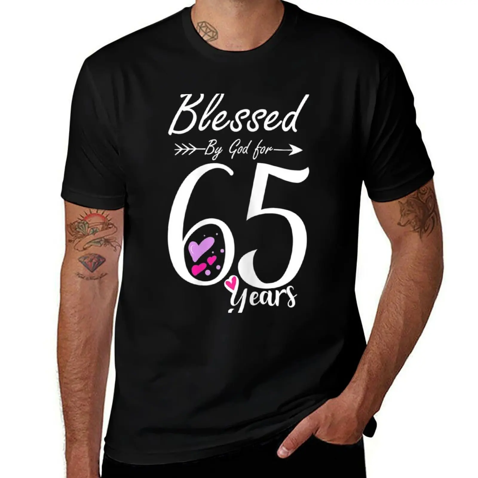 

Birthday Blessed Tee Years t shirt 65th cotton 65 for 100 shirt Gift cotton and percent Birthday for man t Womens T-Shirt man