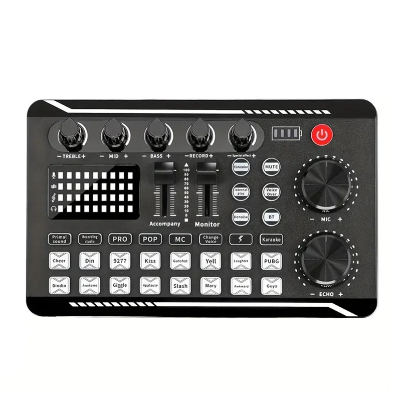 【Superdeals】F998 كارت الصوت ومجموعة ميكروفون BM800 Mic Sound Mixer كارت الصوت خلط الصوت وحدة التحكم مكبر للصوت للغناء PC Ph