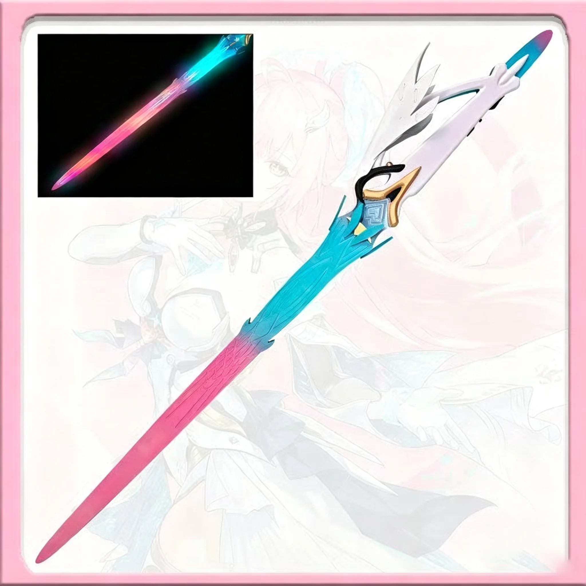 Aemeath Cos Everlasting Starlight Glowing Sword Weapons Game Wuthering Waves Cosplay Prop Halloween Party Costume Accessories