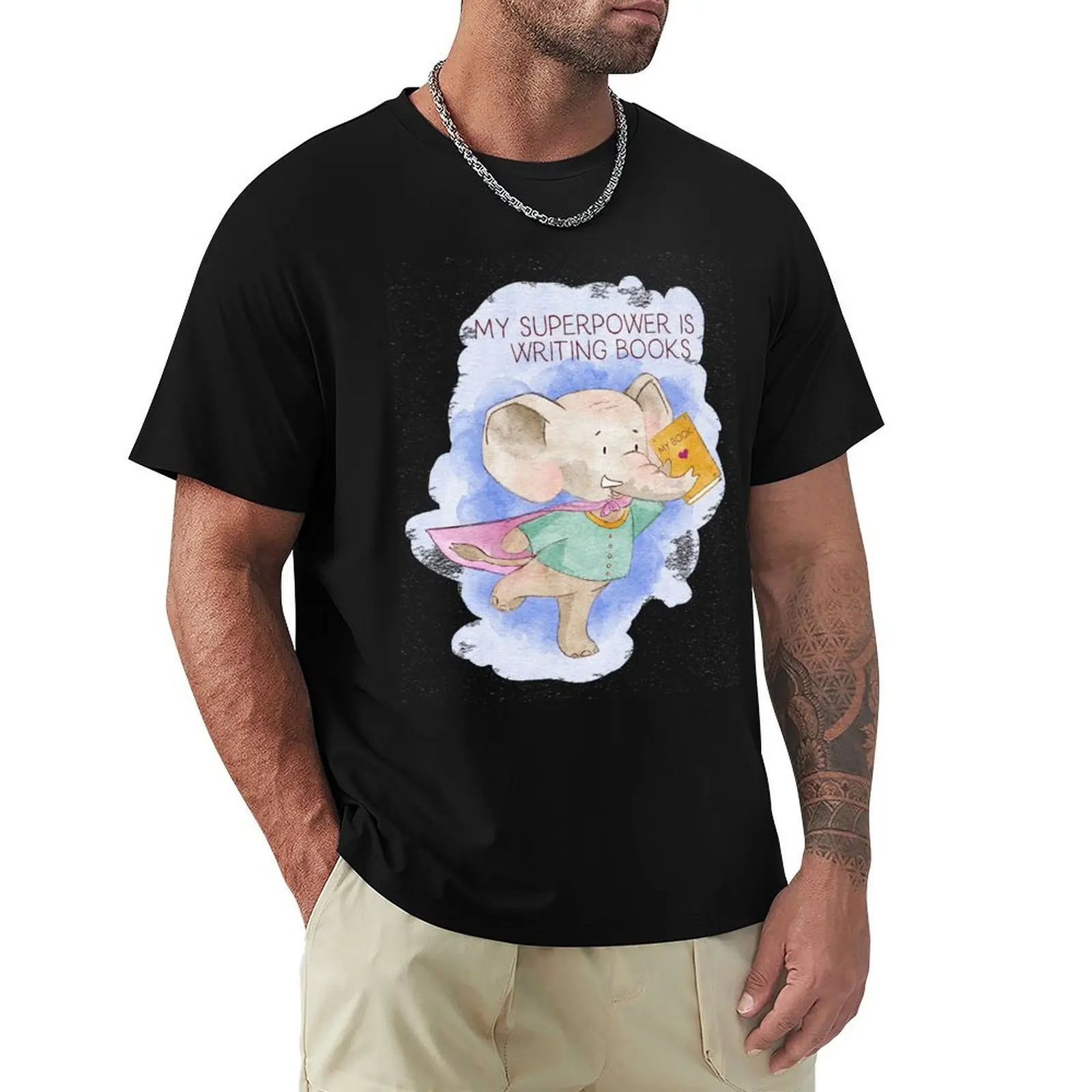 My Superpower Is Writing Books T-Shirt Fashion Letter Print T-Shirt