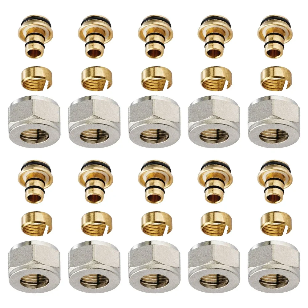 1-20 Set Underfloor Heating Manifolds Connectors Fitting 16mm Connector Features A For Durable Nickel-plated Grounding Cords