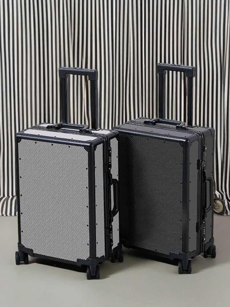 

Premium Carbon Fiber Suitcase With Silent Wheels Cabin Luggage TSA Lock Lightweight Business Trolley Case Luxury Trunk