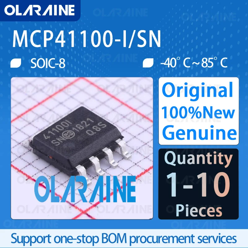 

1/5/10Pcs 100%New Original MCP41100-I/SN SOIC-8 Digital potentiometer IC Resistance 100kOhms Temperature coefficient 800ppm/c