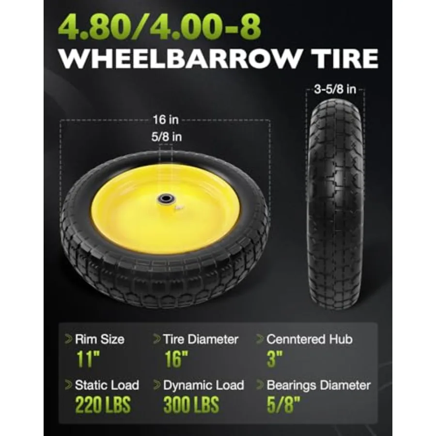 4.80/4.00-8 wheelbarrow tire, 16