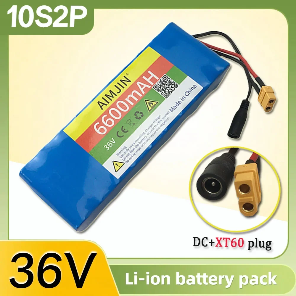 

10S2P 18650 36V 6.6Ah Lithium Battery Pack Built-in BMS,For Electric 36V Scooter Bicycle