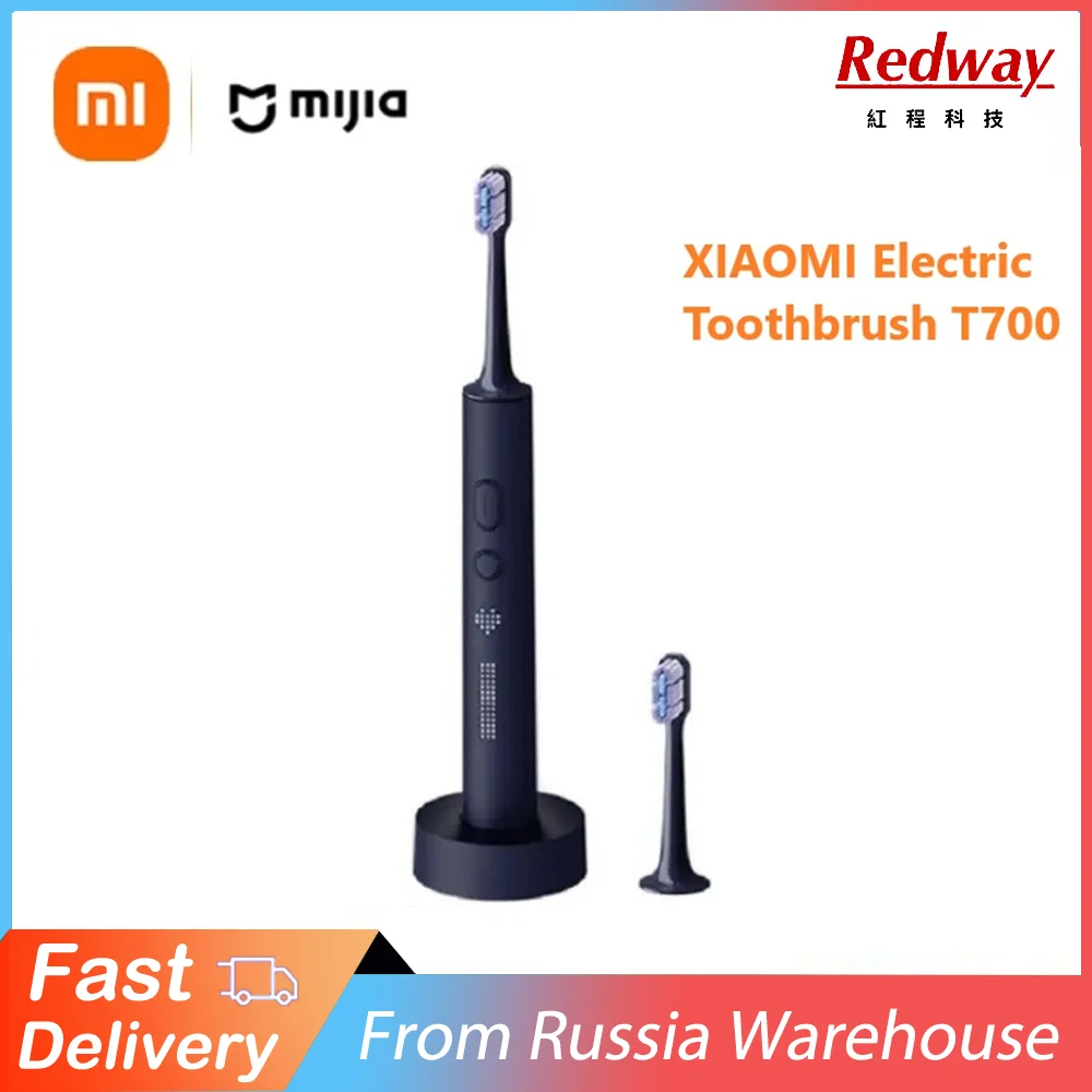 Xiaomi-Mijia T700 Escova de Dentes Elétrica Sônica, Display LED, IPX7, Máquina Completa, Impermeável, Super Densa, Cerdas Macias, Carregamento