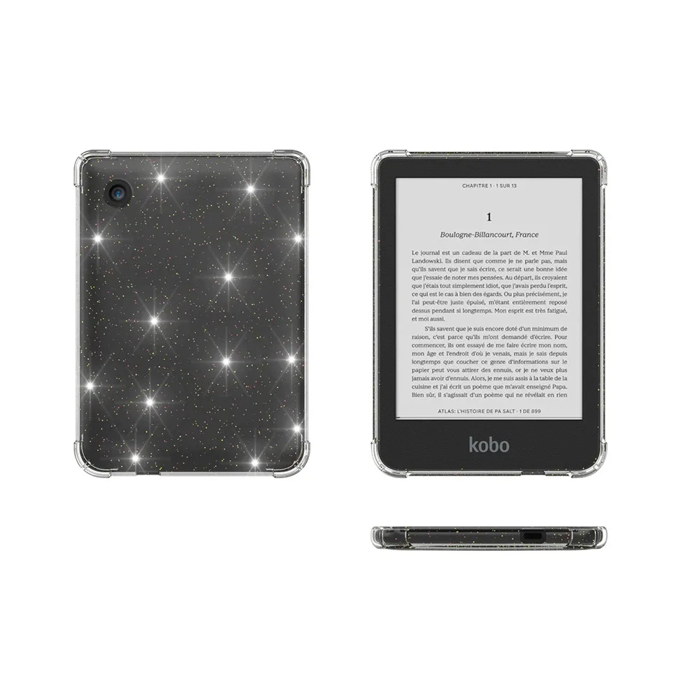 4 Shockproof Airbags Slim Back Soft TPU Case Cover Glittering Case For Kobo Clara Colour / BW / 2E N367 N365 N506 6