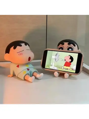 Kawaii Crayon Shin-Chan Phone Holder Desktop Ornaments Anime Figure Phone Support Mini GK Collection Decoration Toys Girls Gifts