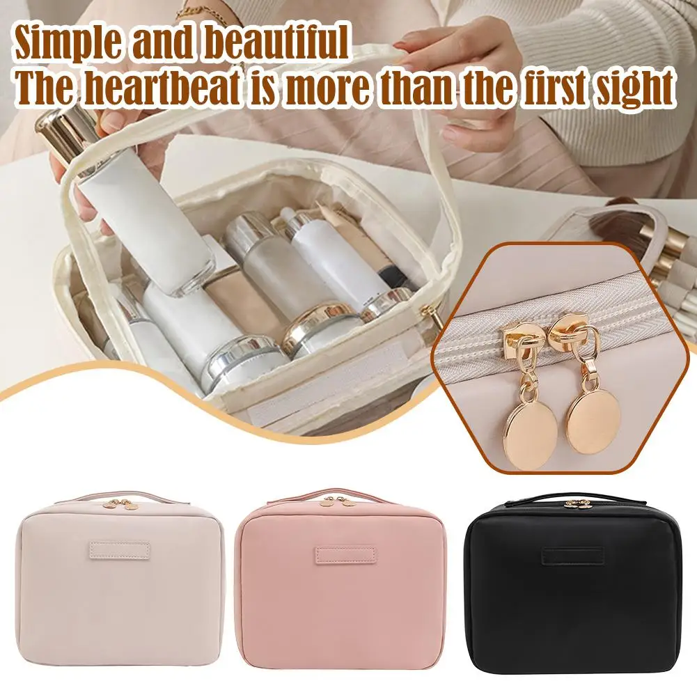 Borsa per cosmetici da toilette Multi-scomparto da 1 pz borsa per il trucco da viaggio da donna borsa per il trucco impermeabile in pelle PU