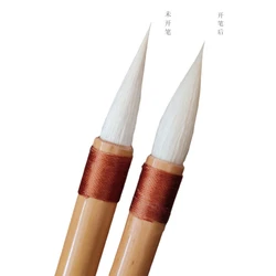 Handmade Wool Hair Calligraphic Brush Traditional Natural Woolen Soft Writing Brush Advanced Wrapped Thread Regular Script Pen