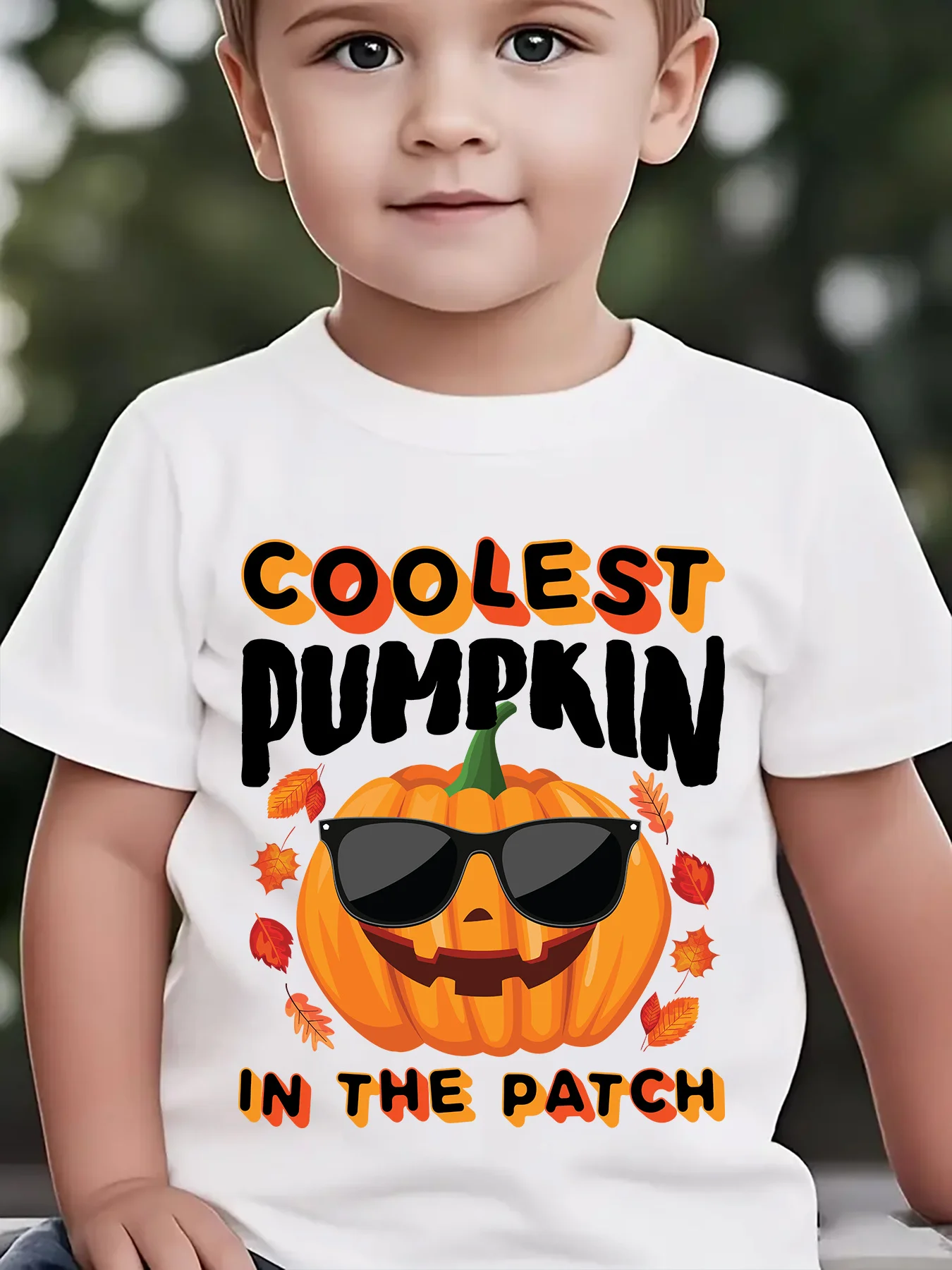 Kids Boys Girls Parent Child Matching Tee Coolest Pumpkin In The Patch Halloween Graphic Print Short Sleeve Crew Neck Soft Tee