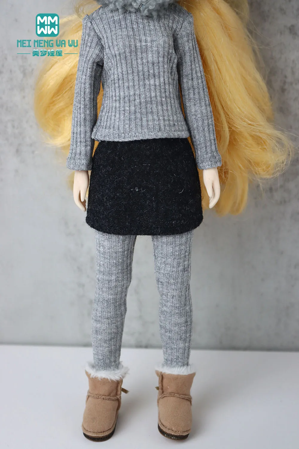 

28cm Blyth Doll Clothes azon OB22 OB24 Fashionable multi-colored woolen skirt Toys Gift