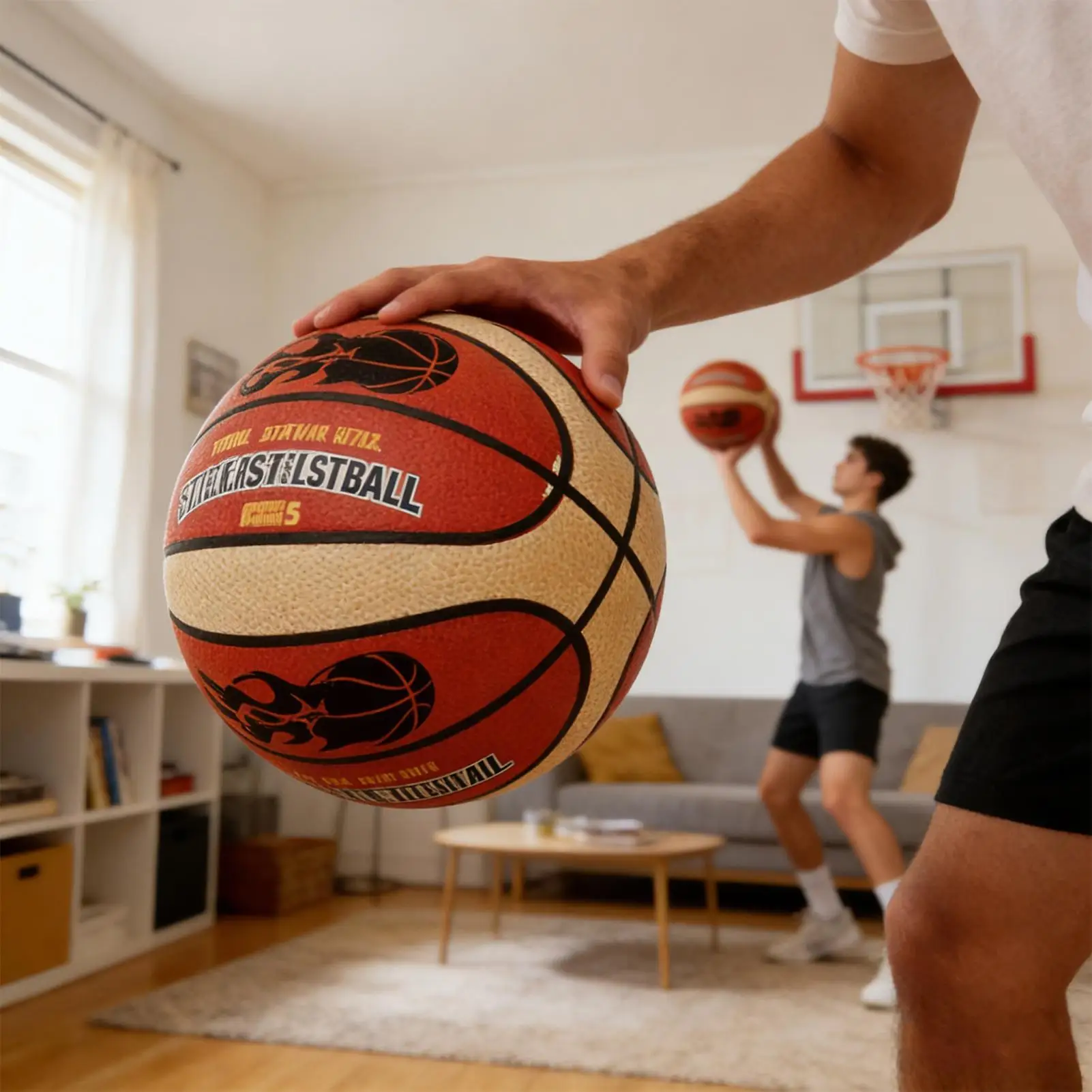 

Бесшумный баскетбольный мяч без воздуха с легким захватом для тренировок в помещении для мальчиков, девочек, детей, подростков, для дома, спальни, спорта