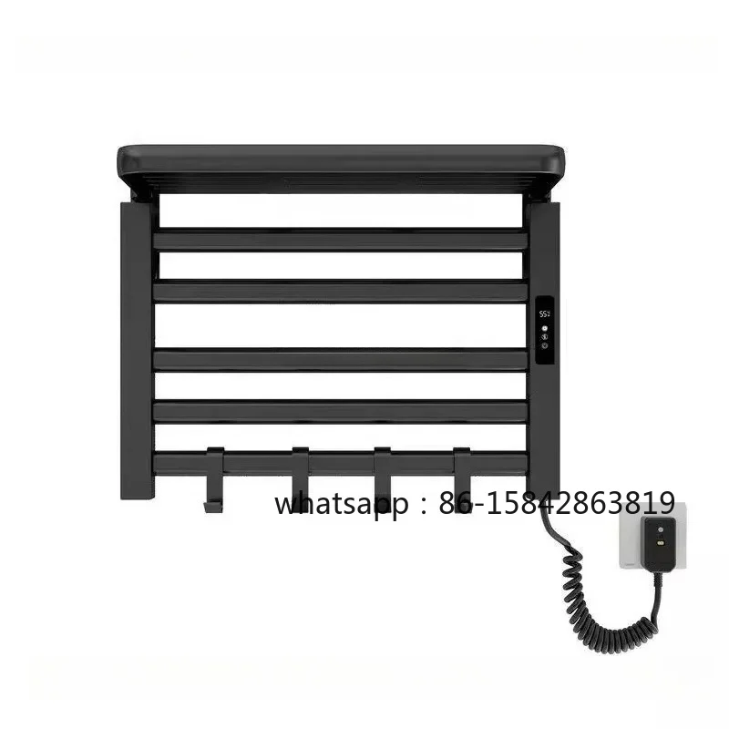 110V/220/V 150W Household Constant Temperature Electric Towel Rack Bathroom Toilet Towel Bar Drying Punch-free Storage Rack