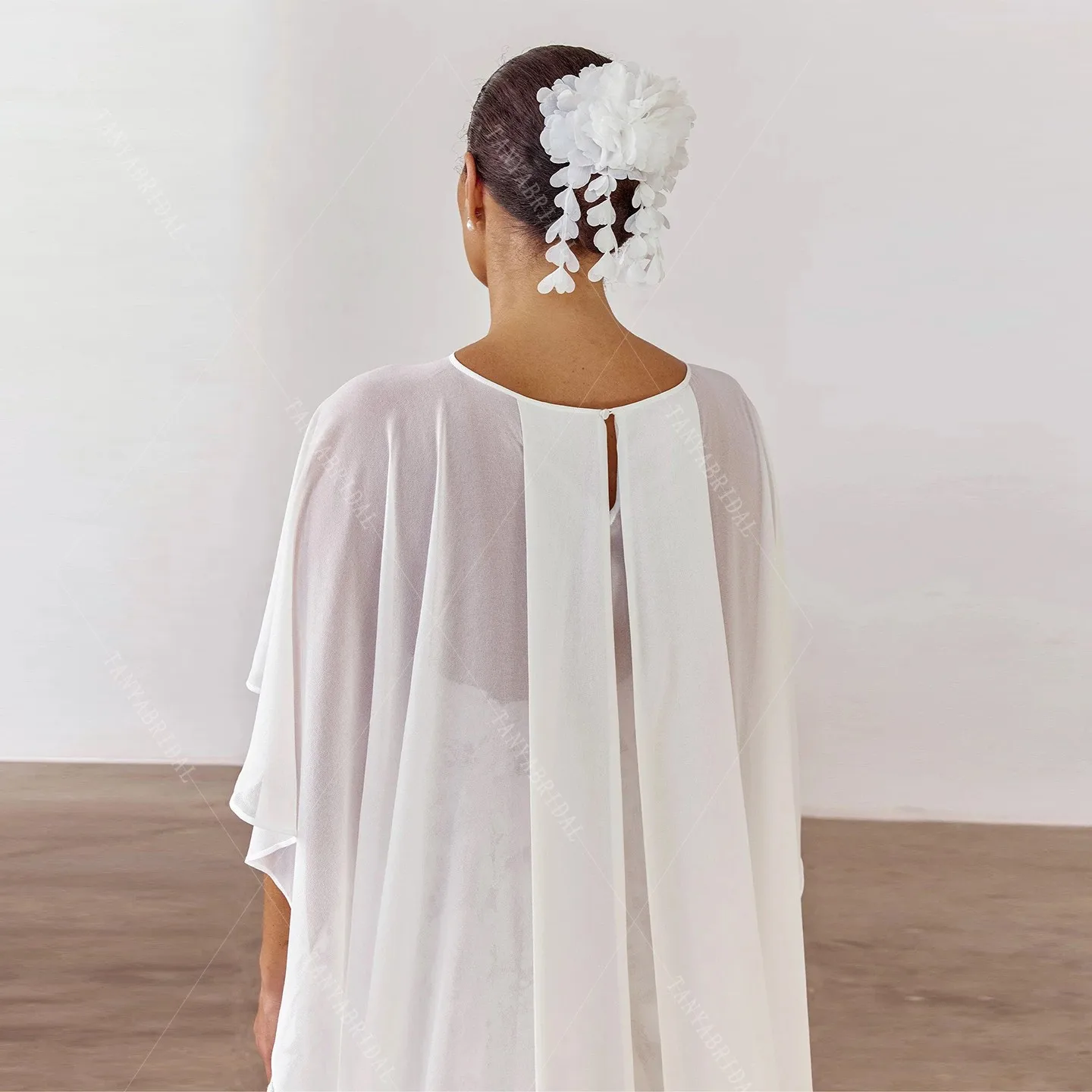 Simple Chiffon Wedding Cape Romantic Bridal Long Cloak Not Include Dress Elegant Women Outfit Coat Bridal Accessories