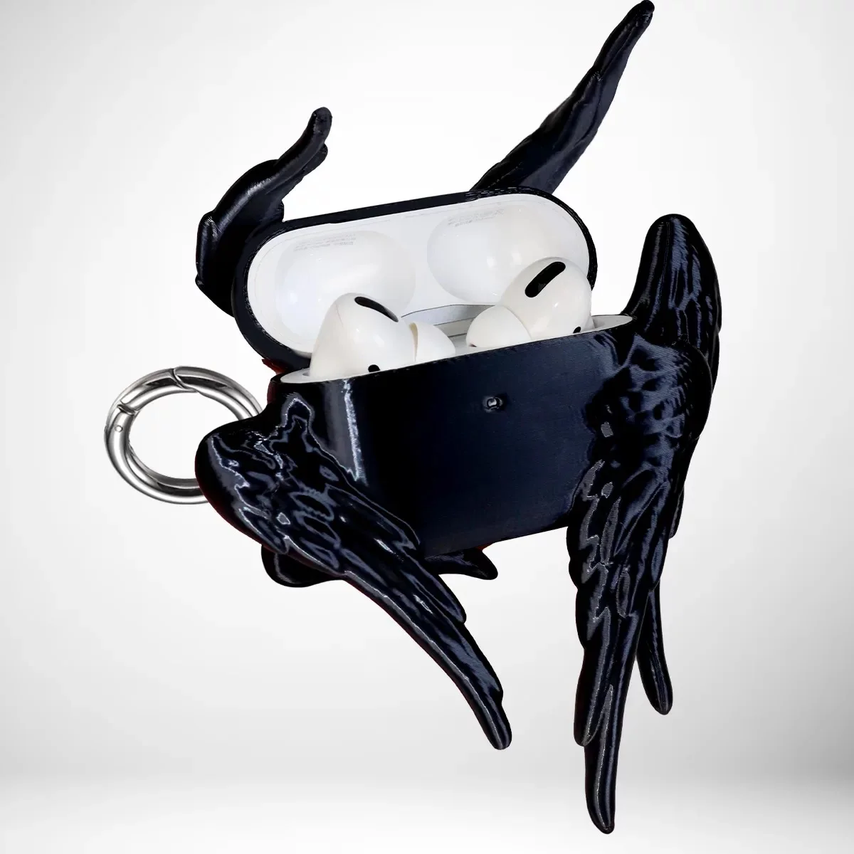 Customized model, Candle Collection | Six-wing angel wings 3D printed punk rivet headphones soft case, Suitable for AirPods.
