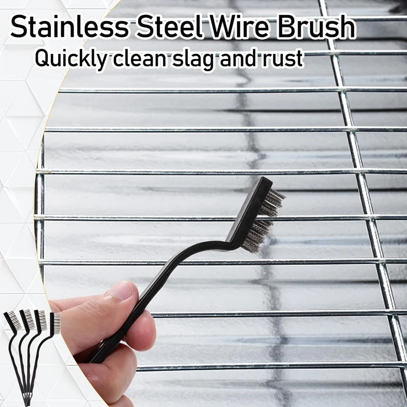 30 Pieces Mini Wire Brush,Stainless Steel Brush,Curved Handle Masonry Scratch Brush,Metal Wire Brushes For Cleaning Easy To Use