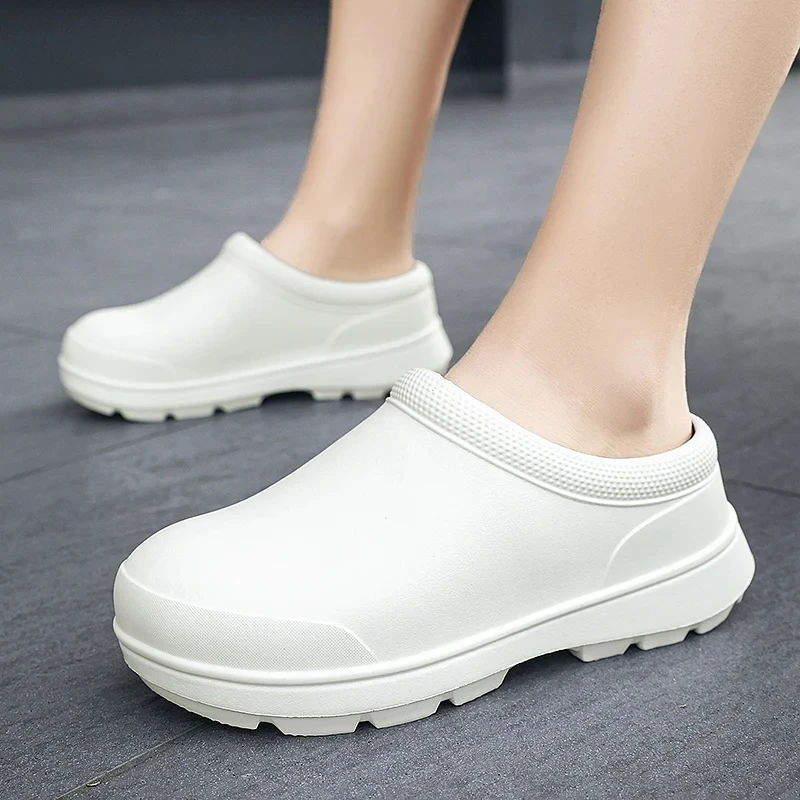 2024 Men Women EVA Chef Shoes  Non-slip Waterproof Oil-proof Shoes Comfortable Workers Slippers  Outdoor Fishing Shoes