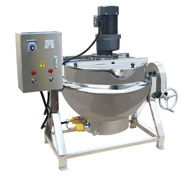 500 Liter Jam Industrial Steam Kettle Jacket Kettle Cooker Mixer Heat Transfer Oil Jacketed Cooking Kettle