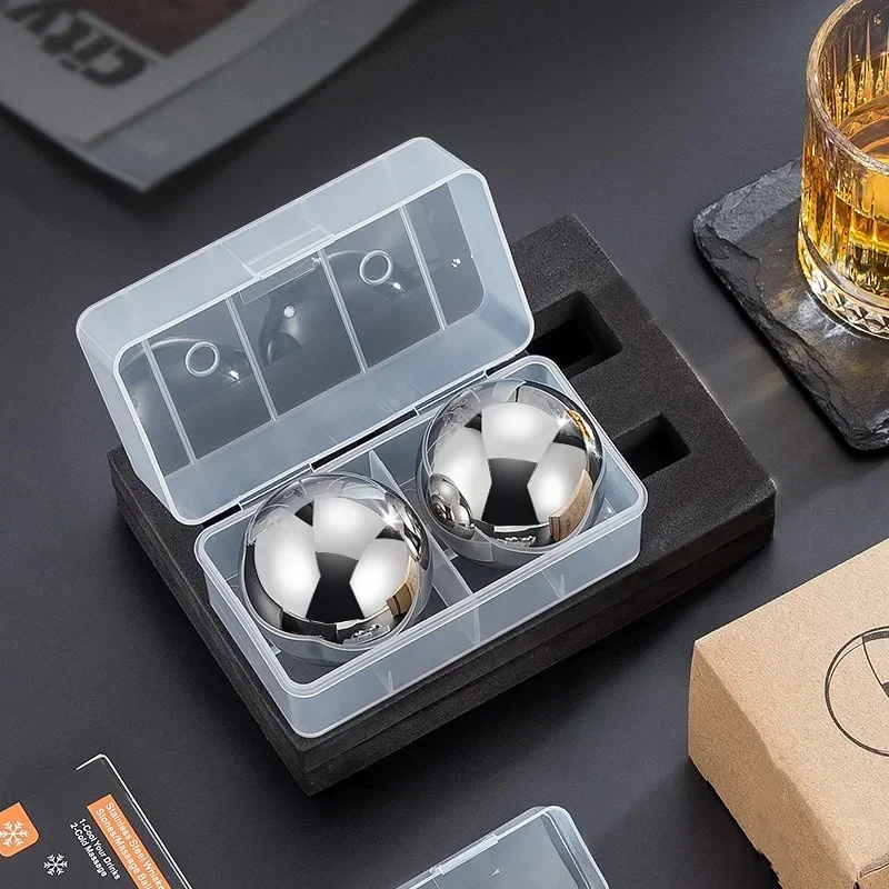 

2Pcs Reusable 316 Stainless Steel Ice Block Cooling Metal Ice Balls Set Whiskey Wine Beer Cooler Stones Party Bar Accessories