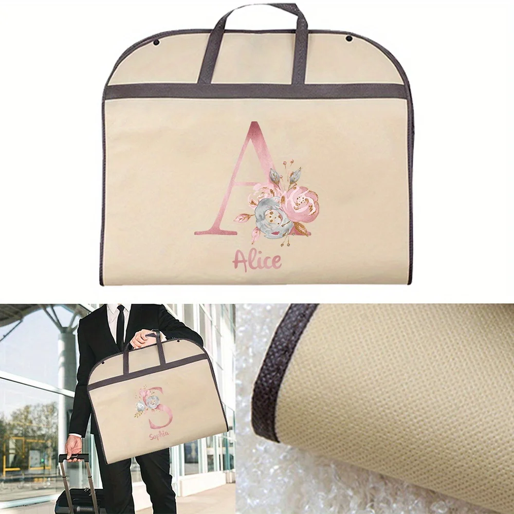 Customized Clothing Dust Cover Clothing Storage Suspension Moisture-proof Bag Travel Clothing Bag Personalized Pink Letters