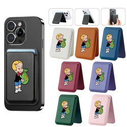 Deluxe upgrade Magnetic PU Leather purse Hide Stand for iPhone 16 15 14 13 Luxury Dollar MonopolyS Card Bag Holder Cover Off