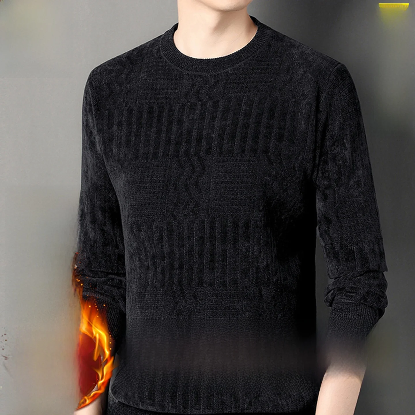 Зимний свитер Thiened Fce для папы, теплая длинная мужская футболка среднего возраста иpa Snowy Chilidog, антихолодный трикотаж