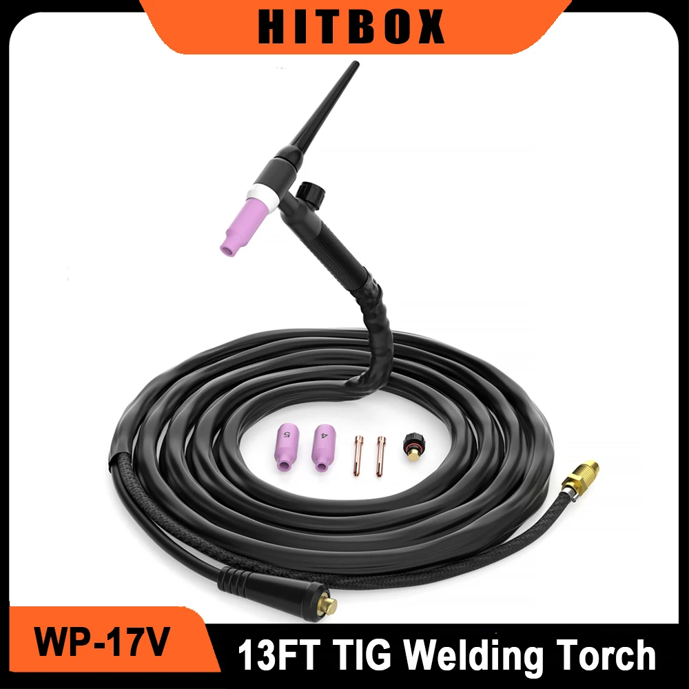 

HITBOX WP17V 4M TIG Welding Torch With 10-25mm² Quick Connector Argon TIG Torch for ARC200 HVM200 HBM1200 MIG250 Welding Machine