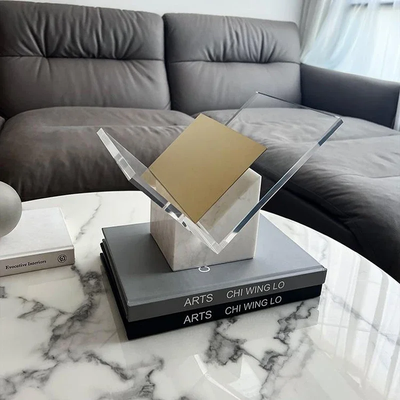 Minimalist Acrylic X-Shape Book Holder Living Room Magazine Rack Office Newspaper Organizer Stand Chic Book Display Decor