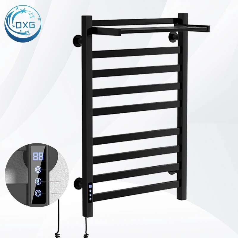 

OXG электрическая вешалка для полотенец с подогревом, грелки для полотенец с таймером, радиатор для полотенец для ванной комнаты, энергосбережение для ванной комнаты