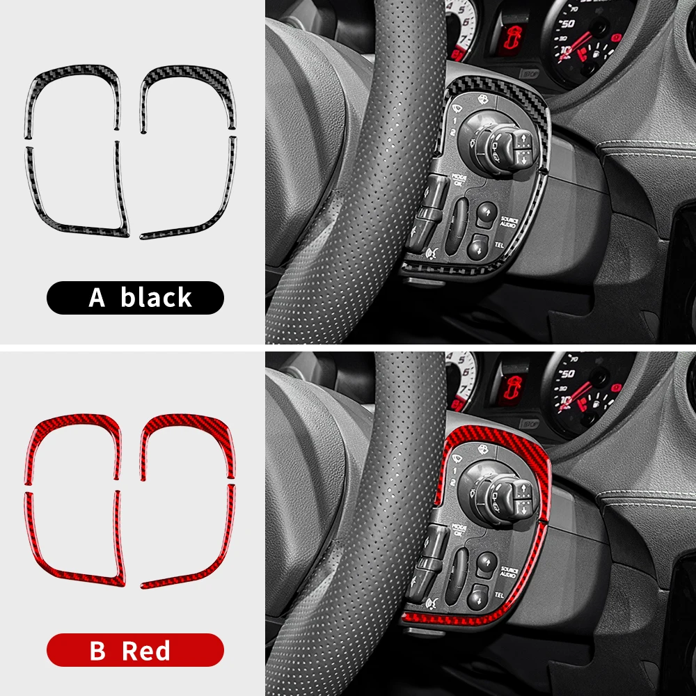 

Car Steering Wheel Button Frame Trim Sticker Carbon Fiber For Renault Clio MK3 2006-2012 Wiper Switch Cover Interior Accessories