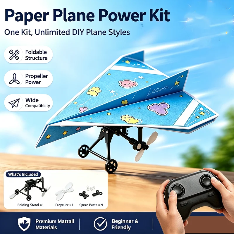 Electric RC Paper Airplane Diy Set Foldable 3D UAV Flying Model Toy Family Gathering Adult Child RC Model Airplane Gifts