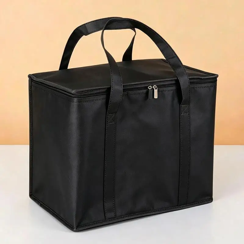 Große Isolierte Liefertasche, Lebensmittel-Kühltasche aus Aluminiumfolie, Faltbare Tragbare Catering-Einkaufstasche, Tragbare Camping-Lebensmitteltasche – Detail 9