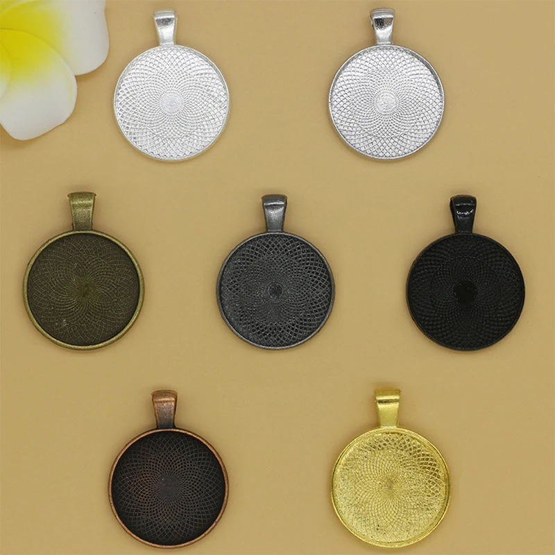 

500 Pcs - 25mm Round Pendant Tray, 1 inch Pendant Setting, 25mm Bezel Pendant Blanks for Cabochon resin for Necklace Making