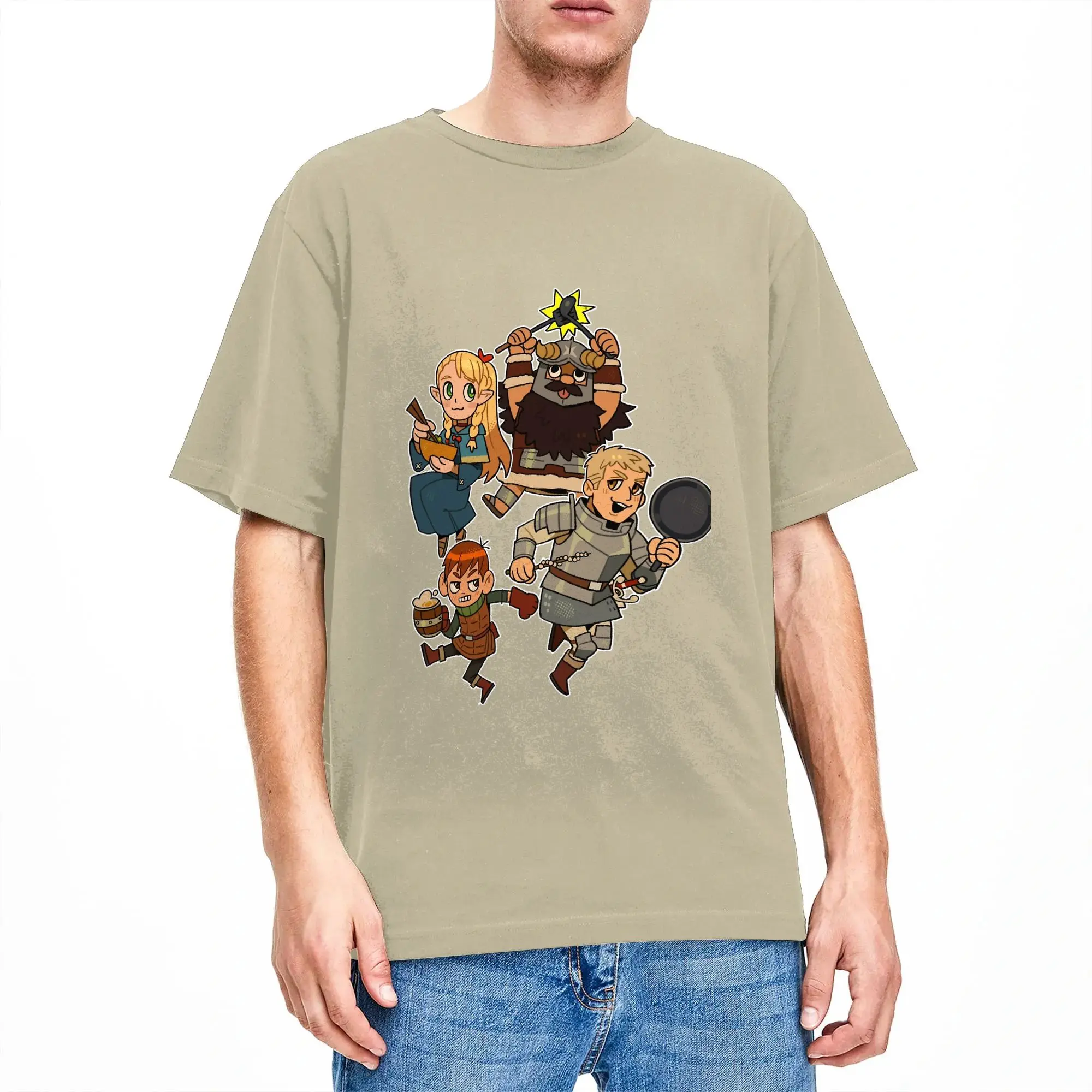 Men Women's Delicious in Dungeon T Shirt Dungeon Meshi Cotton Tops Novelty Short Sleeve Crew Neck Tees Birthday Gift T-Shirt
