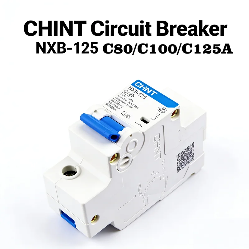 CHINT NXB-125 1P  Miniature Circuit Breaker 125A  230V 10kA Icu C-Curve MCB for Overload Short Circuit Protection DIN Rail Mount