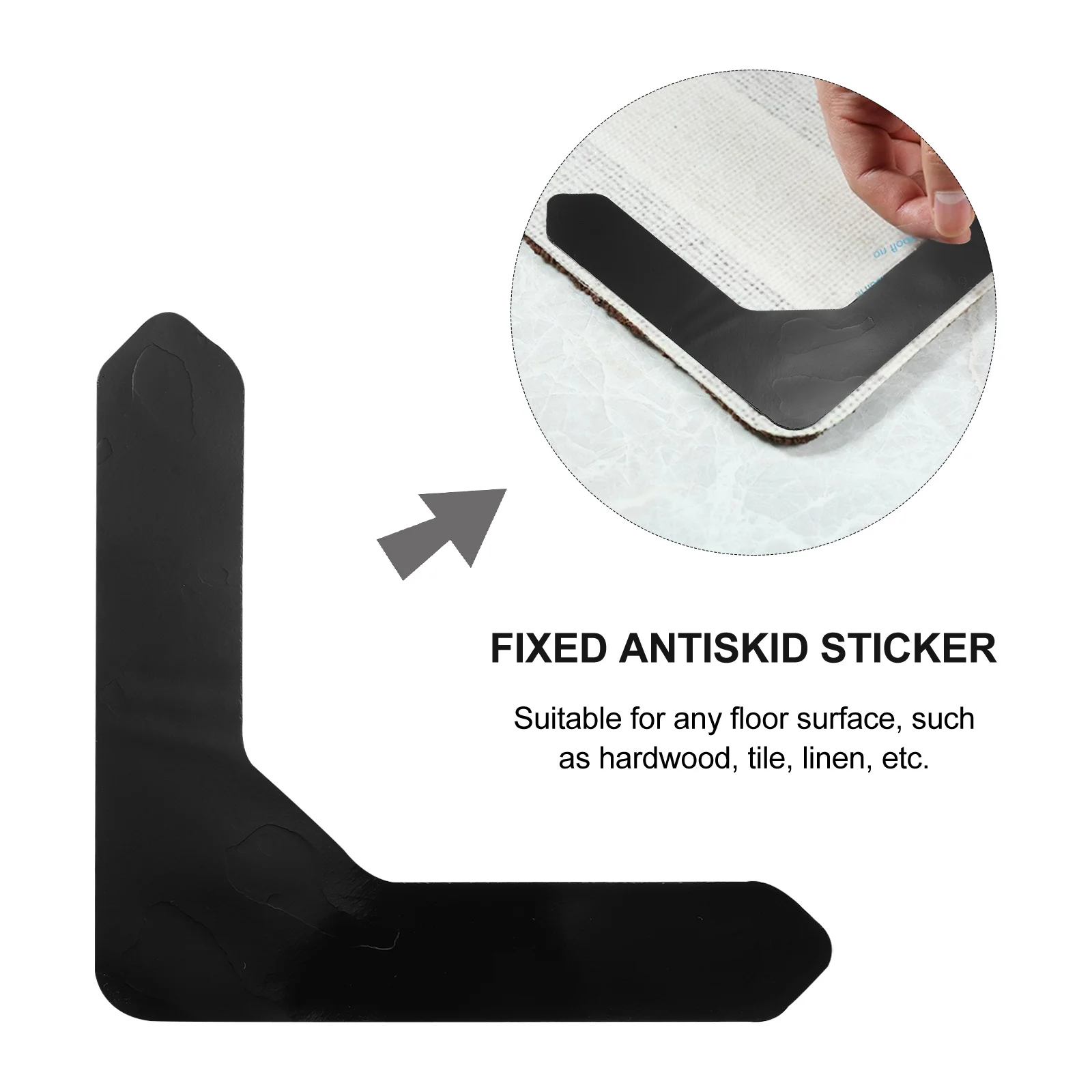 

8pcs Anti-Slip Carpet Stickers L-Shaped No Trace Fixing For Hardwood Ceramic Tiles Linen Floors Home Office Safety