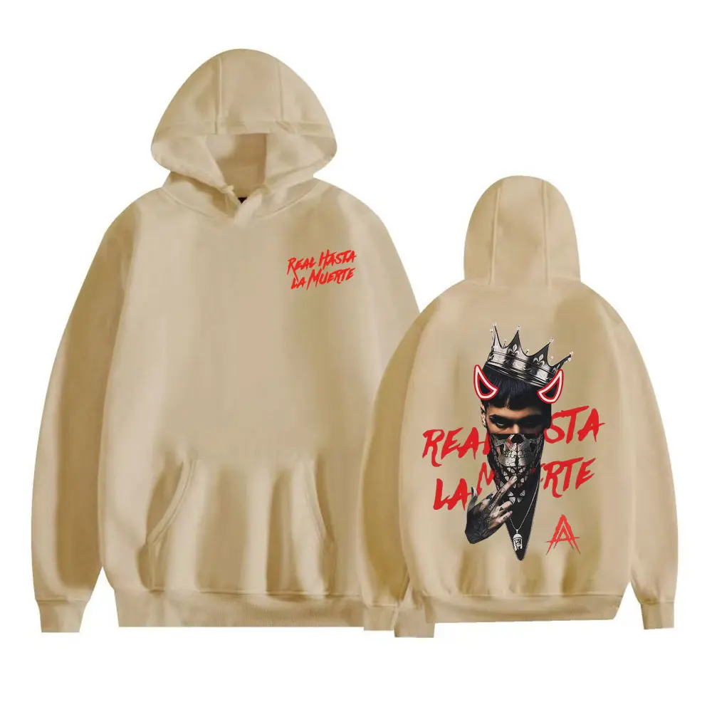 Anuel AA Rhlm 2 Real Hasta La Muerte Tour هوديس الرجال النساء موضة الاتجاه شارع العليا بلوزات الخريف/الشتاء الصوف البلوفرات