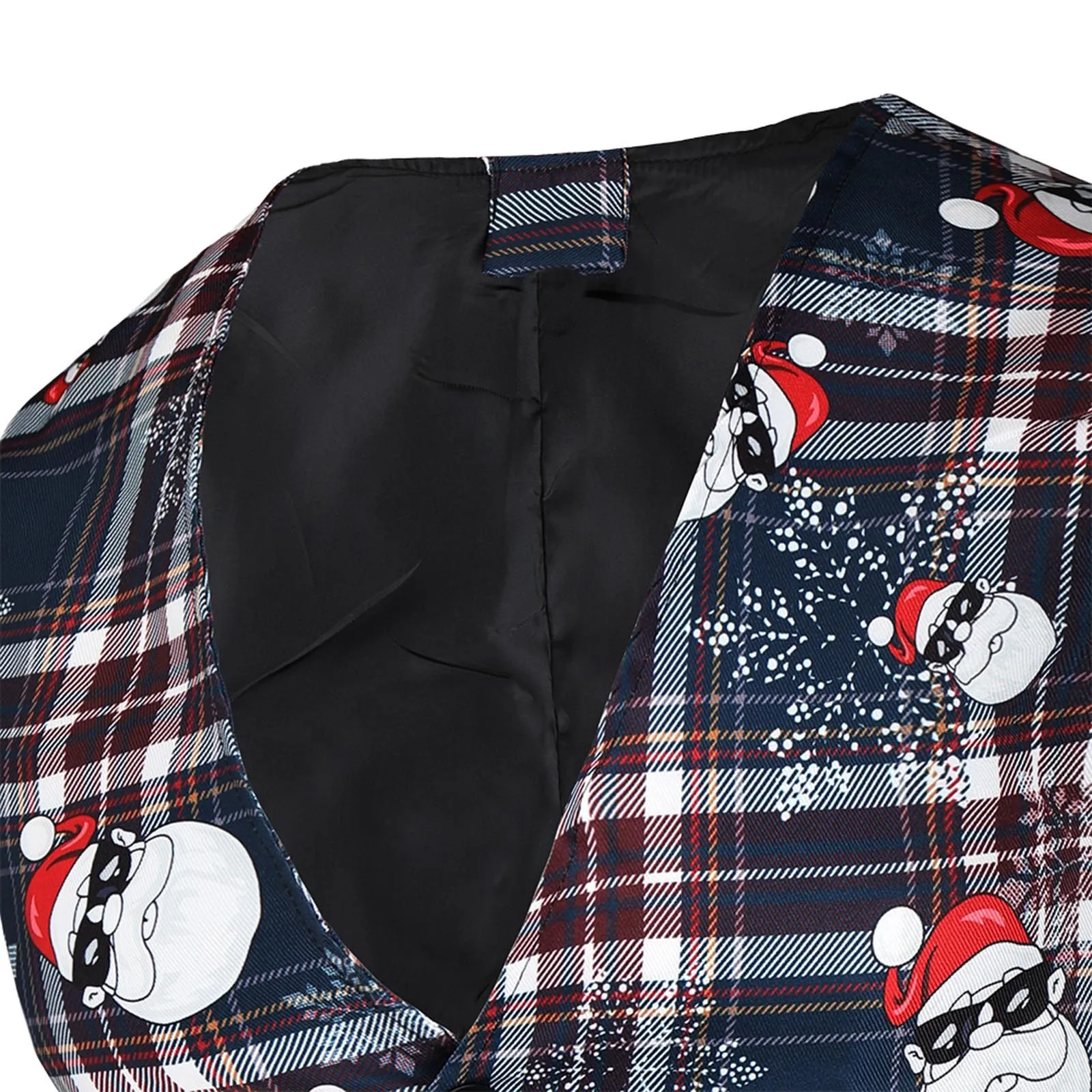 Christmas Suits Vest Men Long Sleeve Blazers Winter Printed Music Male Single-Breasted Funny Party Jacket Waistcoat 2024