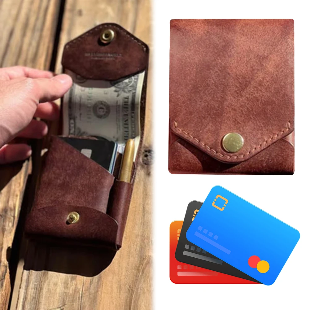 Multifunctional Compact Wallet with Built-in Pen Slot Portable Wallet with Money Pocket Slim Minimalist Wallet Slim Card Holder