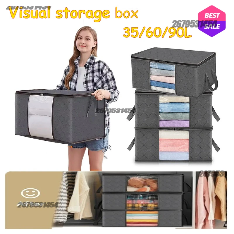 Storage Bags Shopping Suitcase Organizer Large Capacity Clothes  Blanket Storage Containers Organizing Bedroom Closet Clothing