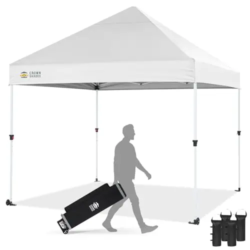 Commercial 10x10 Pop Up Canopy,Canopy Tent,White | CENTERLOK 8-Strand,STO-N-Go Bag,400D Strength Oxford Fabric,Height